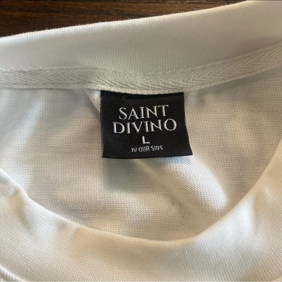 SOLD Saint Divino Saint Michael the Archangel Angel Warrior T-Shirt L - Picture 3 of 6